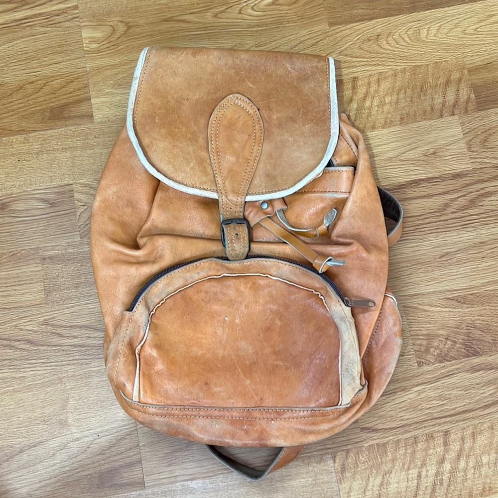 Leather backpack